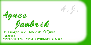 agnes jambrik business card